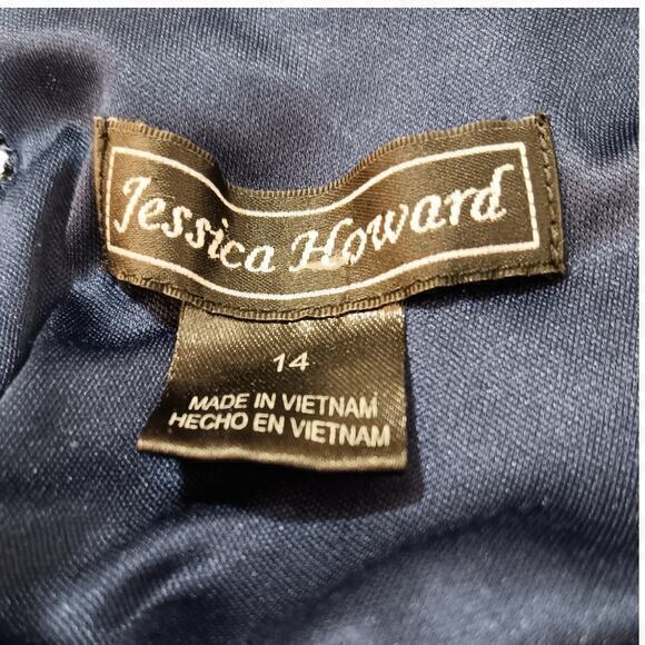 JESSICA HOWARD Dress Size 14 Crochet Overlay Elastic Waist Cold Shoulder Blouson - Picture 3 of 8